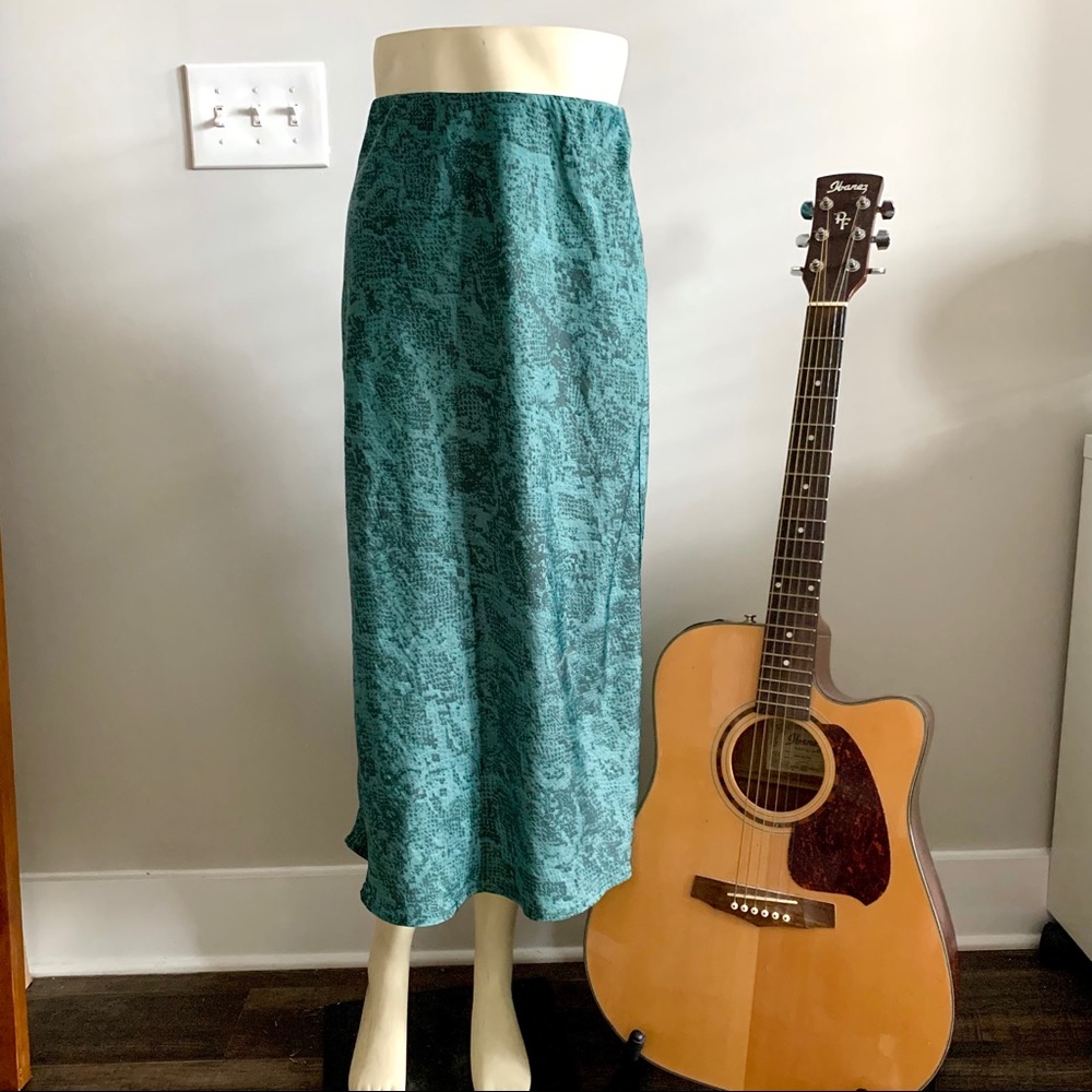 A New Day Satin Midi Skirt